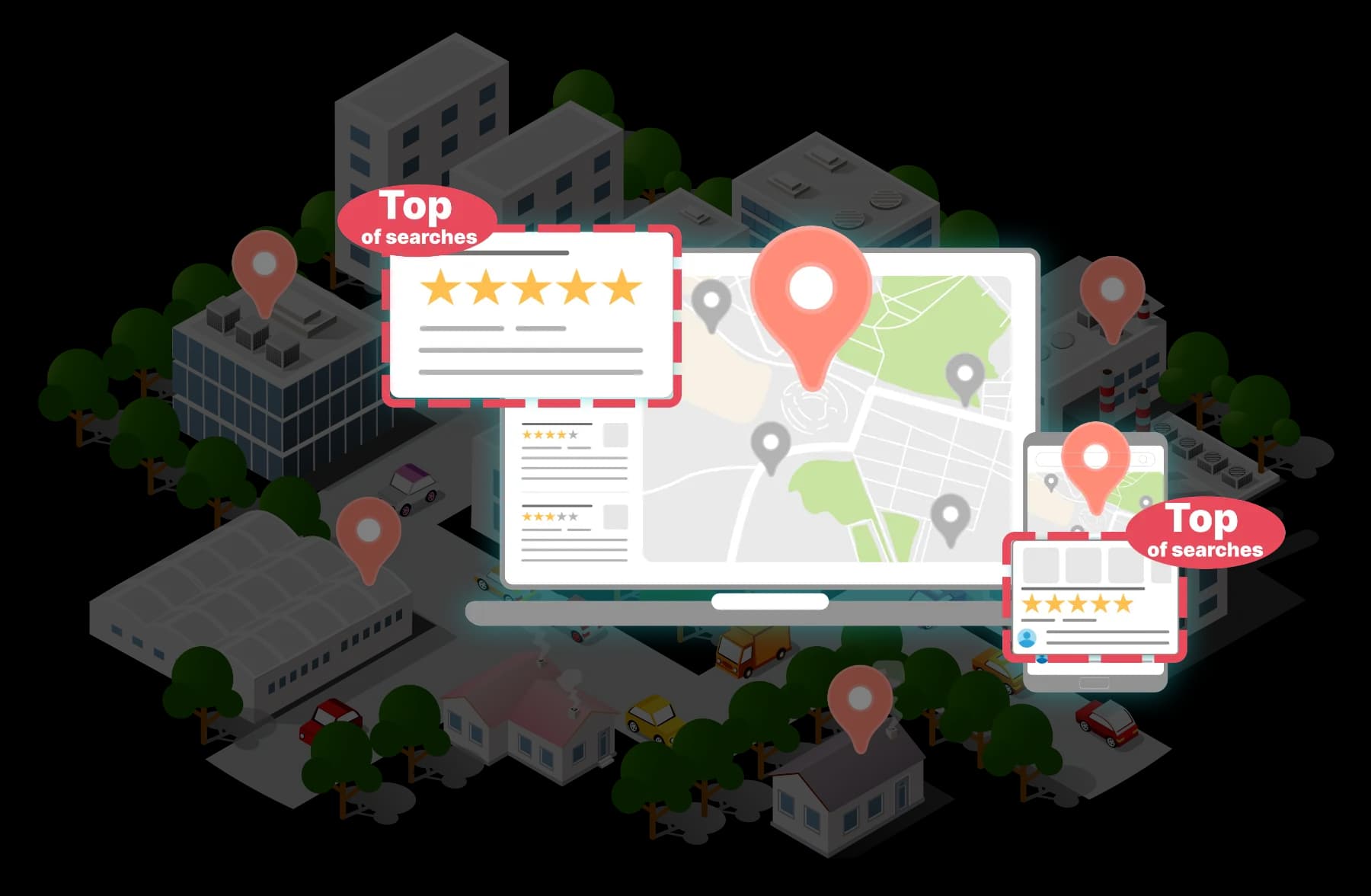 GoogleマップMEO対策サービスのイメージ図