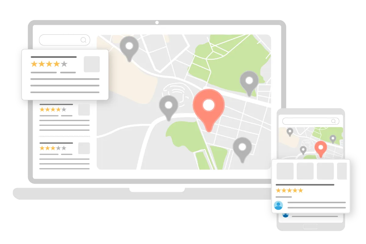 Googleビジネスプロフィール(GBP)でのMEO対策のイメージ