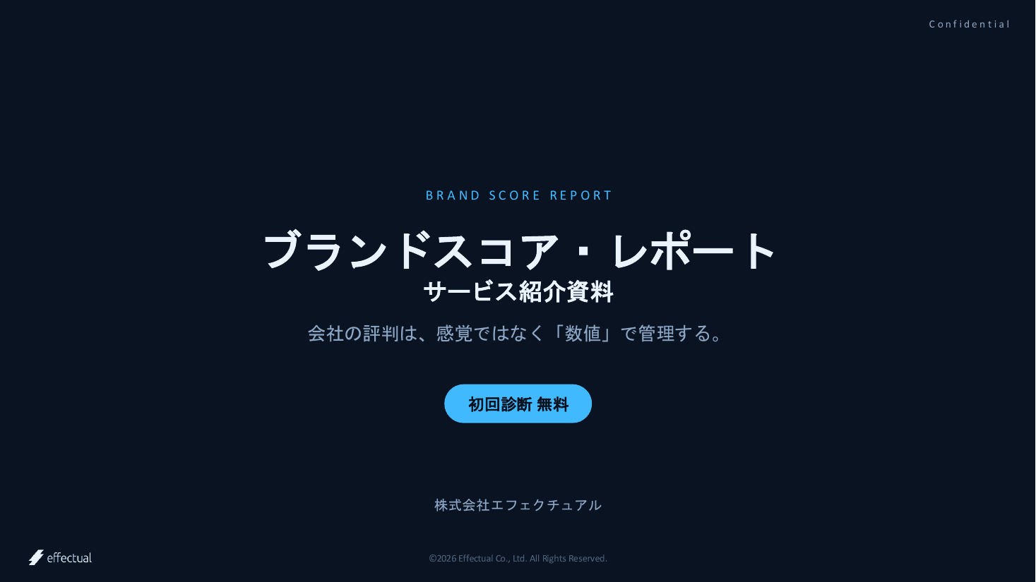 「ブランドスコア・レポート」サービス紹介資料 表紙